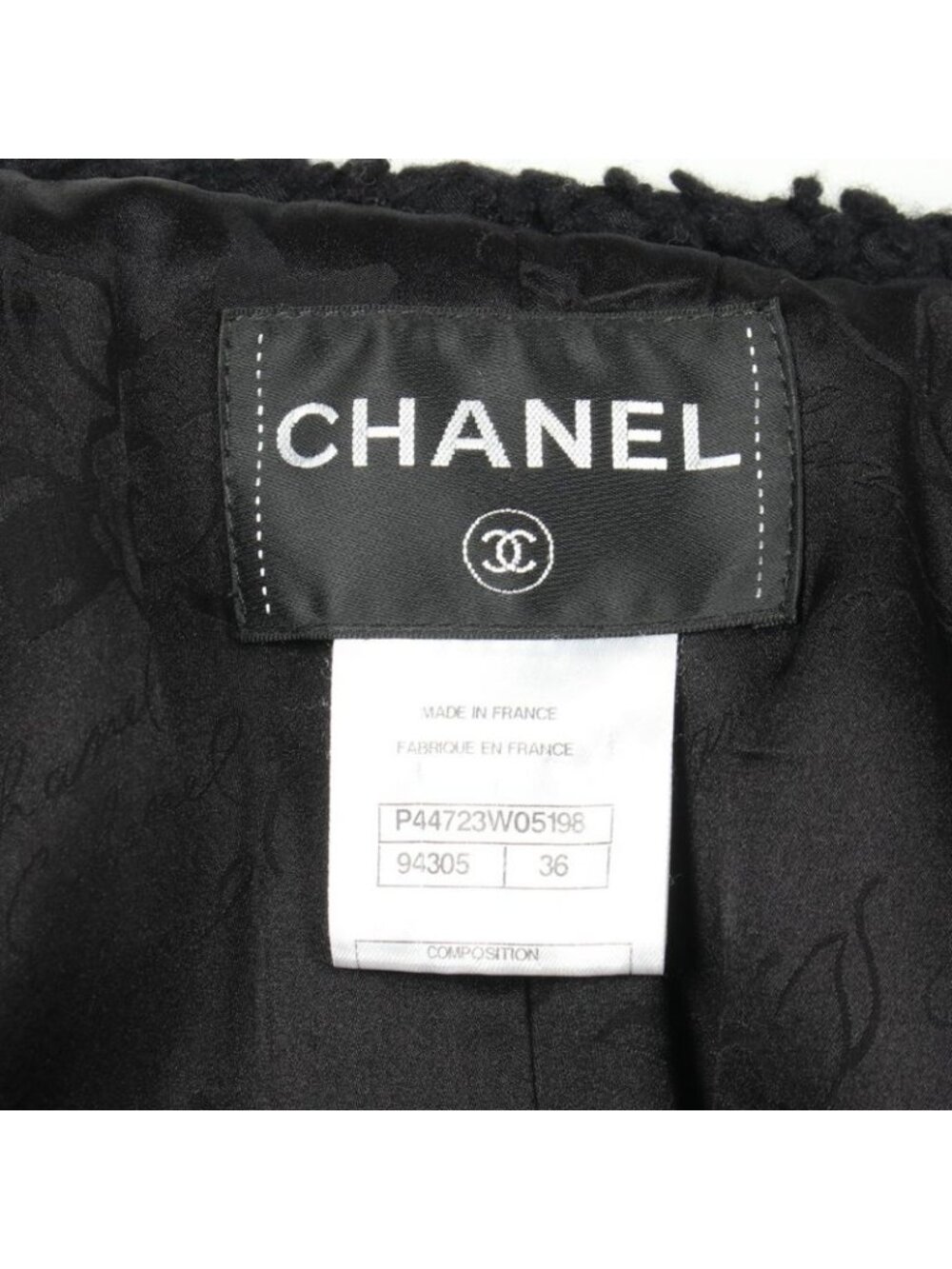 Chanel CC Logo Button Contrast Tweed Nylon Coat - Picture 3 of 9